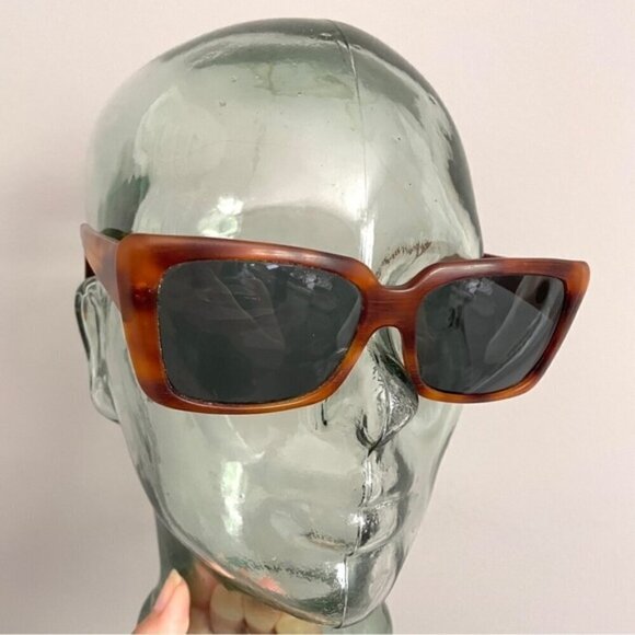 Vintage Brown Tortoise Rectangular Sunglasses - made in France 🇫🇷 - Picture 4 of 10